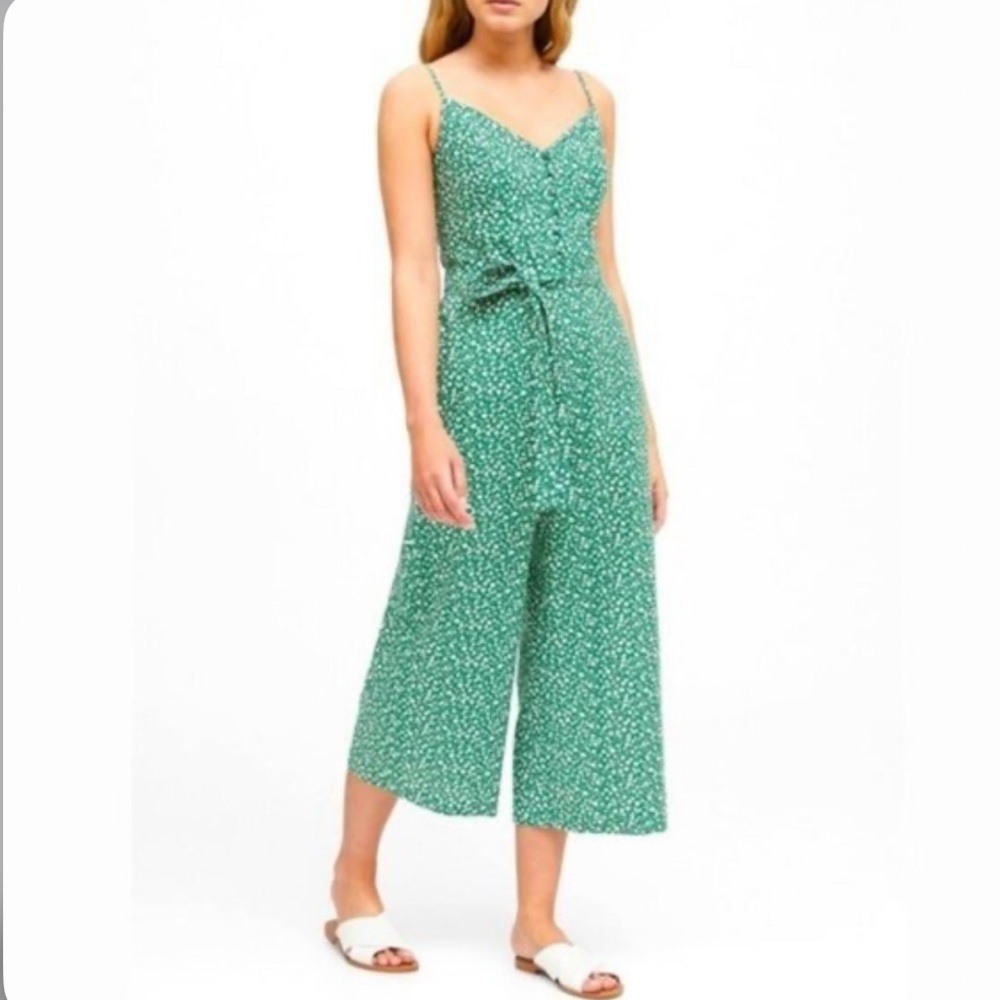 Banana Republic Green Floral Jumpsuit